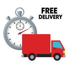 E-commerce Express Delivery and Free Shipping Vector Illustration: Fast and Reliable Courier Services by Bicycle, Motorbike and Van