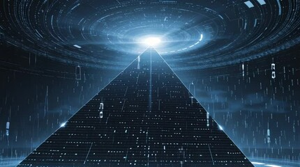 Floating pyramid absorbs data streams