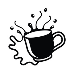 coffee splash icon set coffee mug splash silhouette 