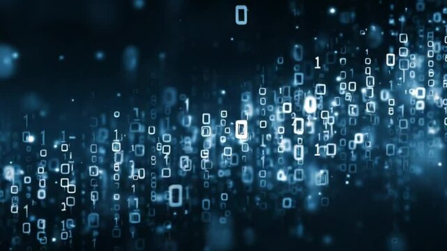 Abstract digital binary code background - Powered by Adobe