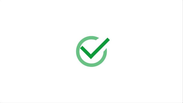Simple check mark sing icon animation,4k video 