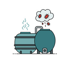 Septic Tank Odor & Bacteria Warning Icon