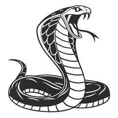 Fototapeta premium Isolated Black Silhouette of a Snake on White Background