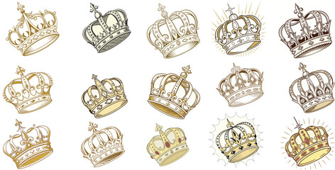 Golden crown classic decorative icon