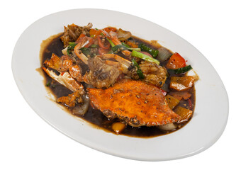 Stir-Fried Crab with Black Pepper Sauce – Thai-Chinese Seafood Dish