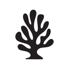 Obraz premium Black Coral Reef Seaweed Silhouette Design Element