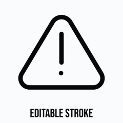 Warning Lineal Icon For User Interface, Isolated Vector Editable Stroke Icon.