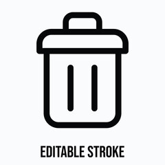Delete Lineal Icon For User Interface, Isolated Vector Editable Stroke Icon. 
