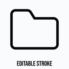 Folder Lineal Icon For User Interface, Isolated Vector Editable Stroke Icon.