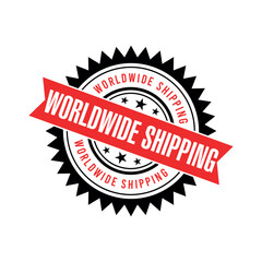 Obraz premium Worldwide Shipping Letter Rubber Stamp Vector Design Template