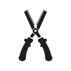 Obraz premium Black Silhouette of Garden Shears or Hedging Clippers