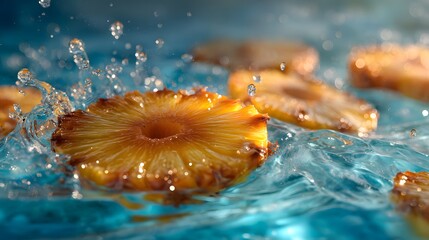 Radiant Pineapple Aquatic Symphony: A Dazzling Display of Tropical Refreshment and Sun-Kissed Splendor