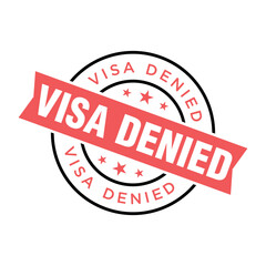 Visa Denied Letter Rubber Stamp Vector Design Template