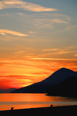 Beautiful sunset in Dubrovnik, Croatia.