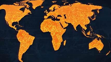 Global map showing the spread of virus infections across regions with highlighted hotspots of activity, Global map of Covid-19 spread, virus infection from China to world - Powered by Adobe