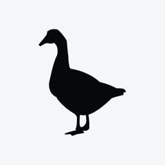 goose silhouette isolated on white background