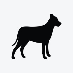 vector silhouette of a dog vector design on white background