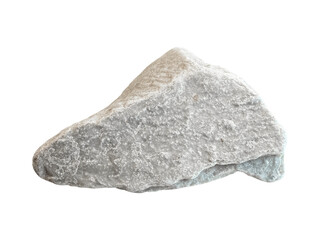 Light gray rough textured rock isolated on background with clipping path, natural stone, mineral,...