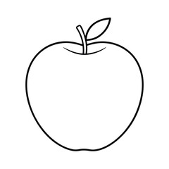 flat style minimalist apple line art vector clipart 