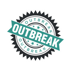 Obraz premium Outbreak Letter Rubber Stamp Vector Design Template