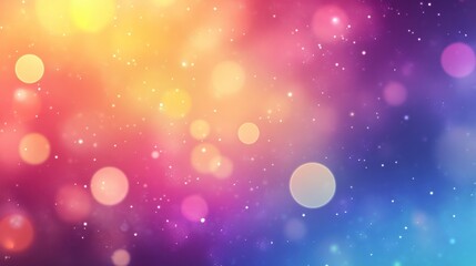 Abstract colorful bokeh background with blurred lights and sparkles.