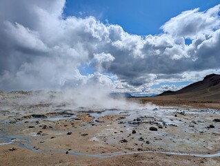 Geothermal geysers in Myvatn, Iceland