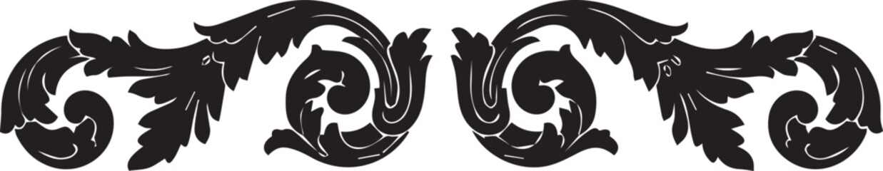 Naklejka premium Ten Black and White Floral Swirls Decorative Elements Vintage Style Ornament Set Design vector Adobe Illustrator Artwork