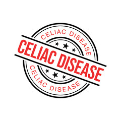 Celiac Disease Letter Rubber Stamp Vector Design Template