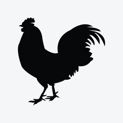 rooster isolated silhouette vector design on white background