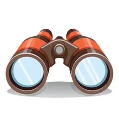 Cute binoculars flat vector
