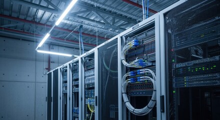 Industrialgrade IT equipment setup demonstrating secure and efficient data management.