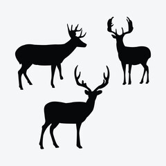 deer silhouette vector design on white background