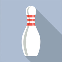 Cute bowling pin flat vector