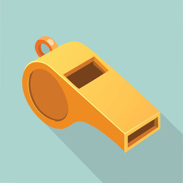 Cute whistle flat vector