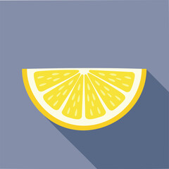 Cute lemon wedge flat vector