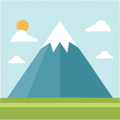 Cute mountain flat vector