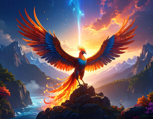 Red and blue fire on black background, Abstract ulticolored Background, Vector Illus