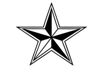 Obraz premium Black and White Symmetrical Star Shape with Sharp Points