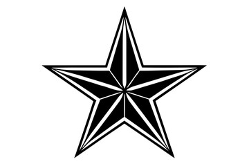 Obraz premium Black Geometric Hexagram Star with White Lines on White Background