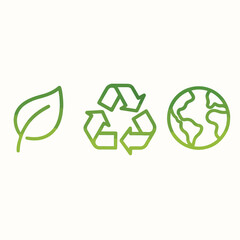 renewable energy, solar, sun, recycle. vector illustration set