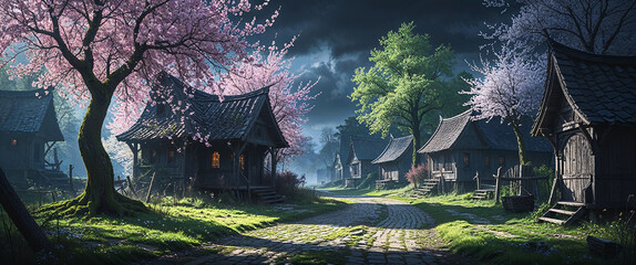 A charmingly sinister dark fantasy village