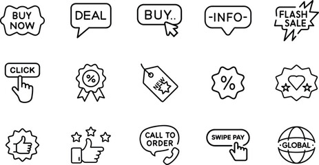 E-Commerce Promotion and Sales Badge Icons for Online Store Conversion Boost.