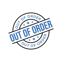 Out of Order Letter Rubber Stamp Template Design