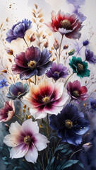 A detailed floral watercolor painting