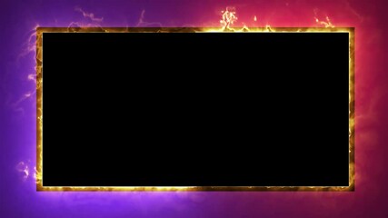 animated neon frame glowing border with electric plasma effect for gaming, streaming & video overlays - Powered by Adobe