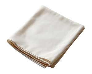 Folded white napkin on transparent background for mockup or design