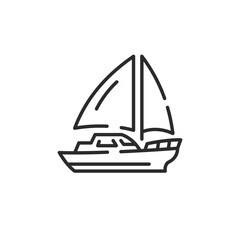 Sailboat icon. Simple sailboat icon for social media, app and web design. Vector illustration