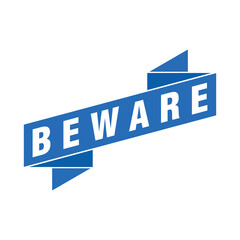 Beware Letter Rubber Stamp Template Design