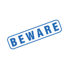 Beware Letter Rubber Stamp Template Design