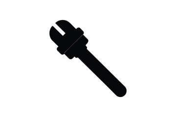 Wrench Tool Silhouette Adjustable Spanner for Repair Maintenance and Construction Represented in a Striking Black Silhouette Style Against a Clean White Background silhouette